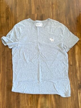 Abercrombie & Fitch Light Gray Logo Crew Neck Tee